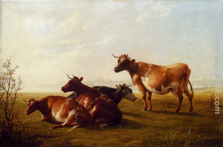 Cows in a Meadow painting - Thomas Sidney Cooper Cows in a Meadow art painting